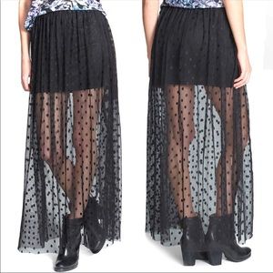ASTR Polka Dot Maxi Skirt
